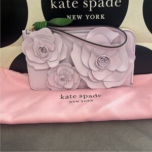 Kate Spade x LOVESHACKFANCY Flora Flower Clutch/Wristlet in Light Amethyst